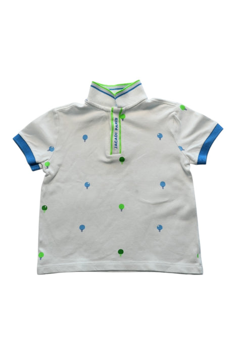 A White Short Sleeve Polos from Jacadi in size 4T for boy. (Front View)