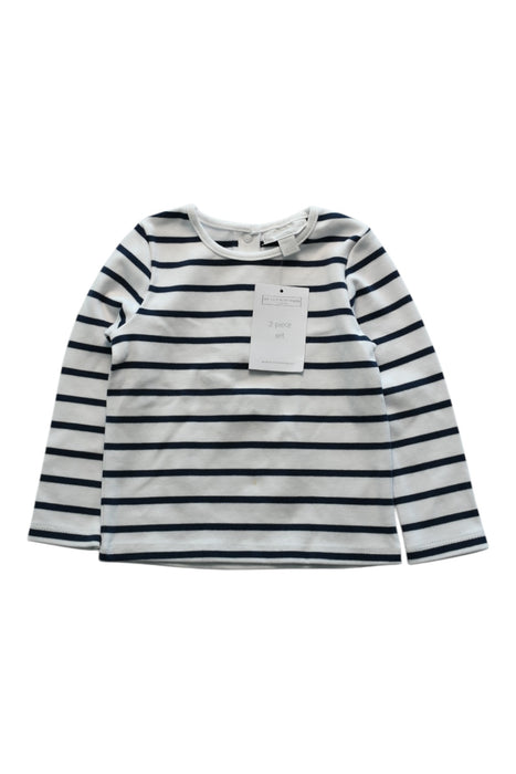 A White Long Sleeve T Shirts from The Little White Company in size 6-12M for girl. (Front View)