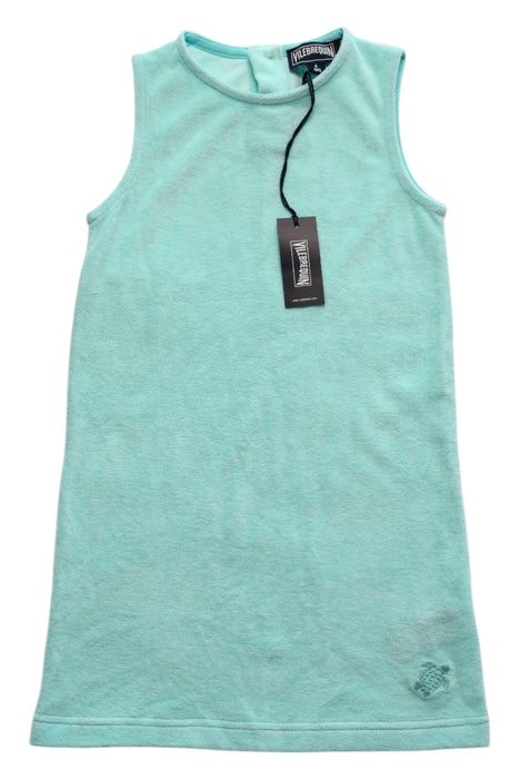 A Teal Sleeveless Dresses from Vilebrequin in size 4T for girl. (Front View)