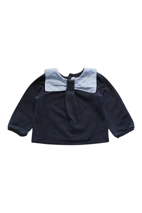 A Navy Long Sleeve Tops from Jacadi in size 12-18M for girl. (Front View)