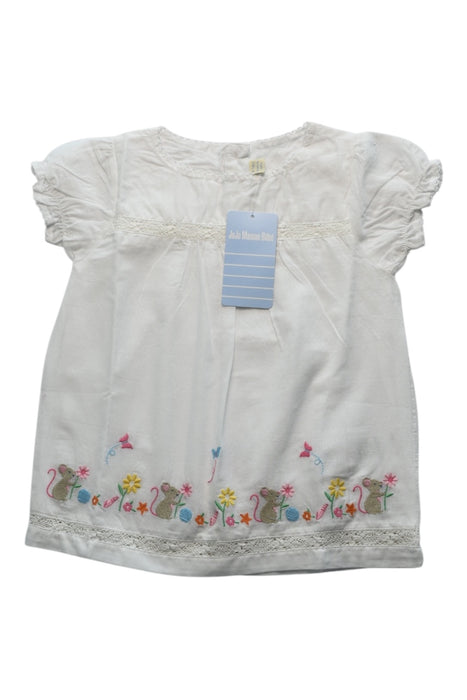A White Short Sleeve Tops from Jojo Maman Bébé in size 4T for girl. (Front View)