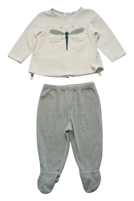 A Grey Pants Sets from Obaibi - Okaidi in size 6-12M for girl. (Front View)