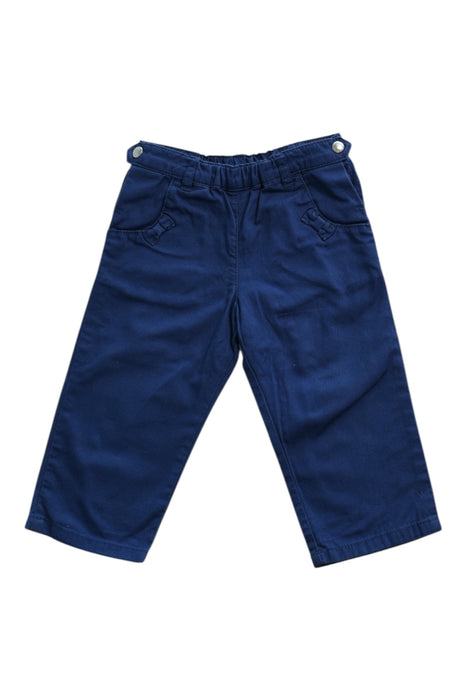 A Navy Casual Pants from Petit Bateau in size 6-12M for girl. (Front View)