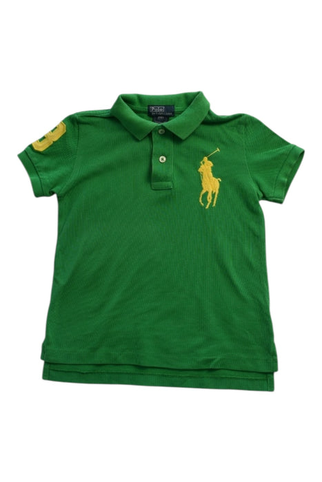 A Green Short Sleeve Polos from Polo Ralph Lauren in size 4T for boy. (Front View)