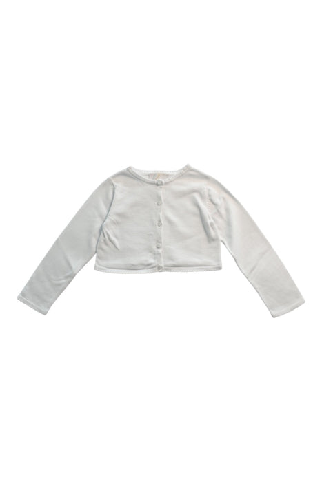 A White Cardigans from Jacadi in size 6T for girl. (Front View)