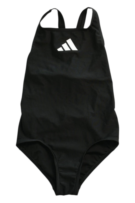 A Black Swimsuits from Adidas in size 8Y for girl. (Front View)