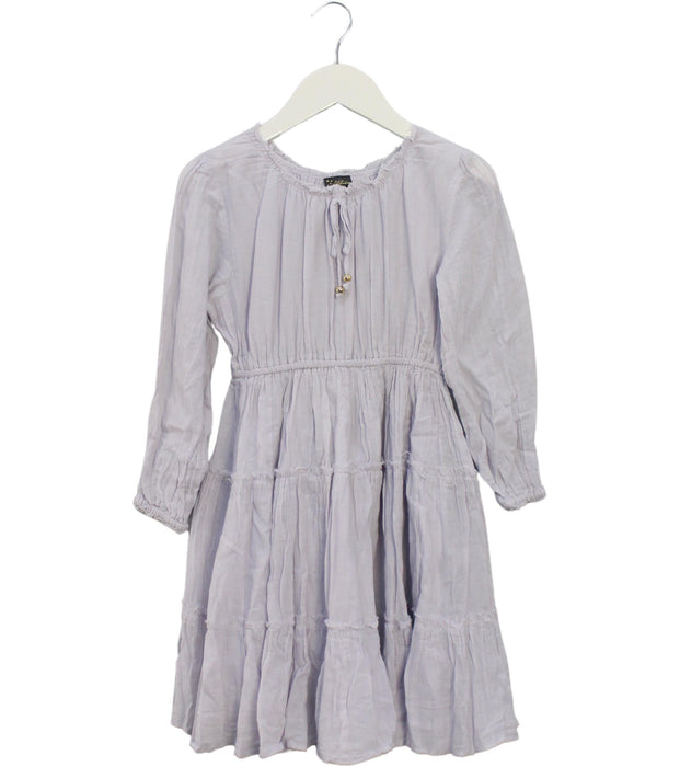 A Purple Long Sleeve Dresses from Velveteen in size 6T for girl. (Front View)