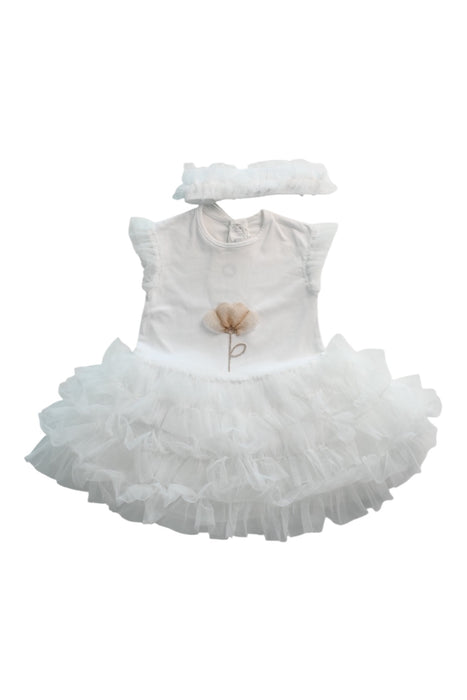 A White Dress Sets from Mayoral in size 6-12M for girl. (Front View)