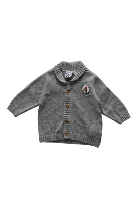 A Grey Cardigans from La Compagnie des Petits in size 3-6M for boy. (Front View)