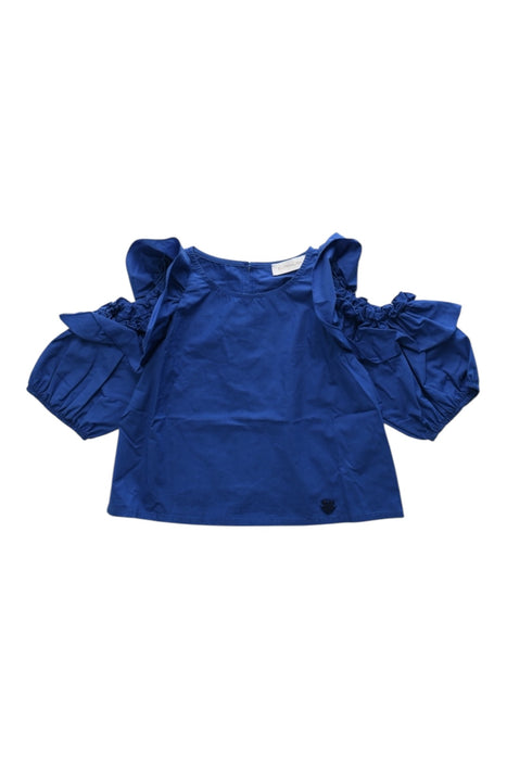 A Blue Short Sleeve Tops from Monnalisa in size 6T for girl. (Front View)