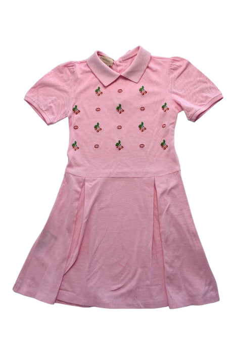 A Pink Short Sleeve Dresses from Gucci in size 10Y for girl. (Front View)