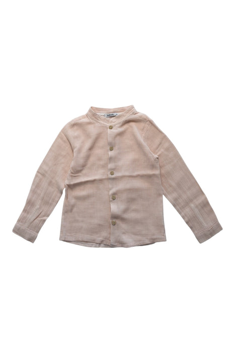 A Beige Long Sleeve Shirts from Babidu in size 3T for boy. (Front View)
