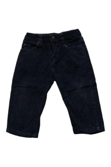 A Navy Casual Pants from Petit Bateau in size 6-12M for boy. (Front View)
