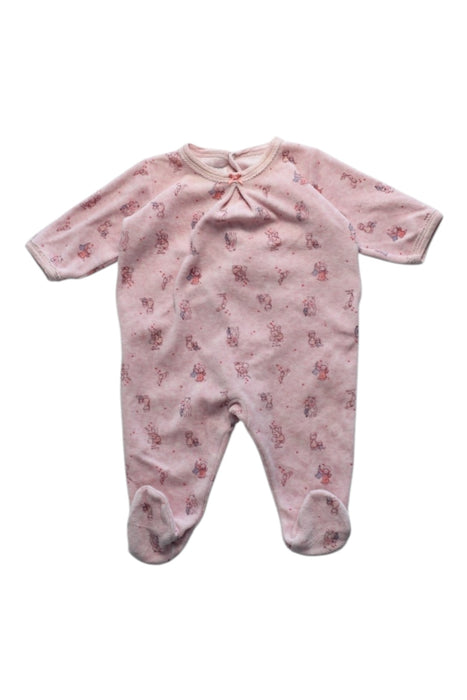 A Pink Onesies from Petit Bateau in size 0-3M for girl. (Front View)