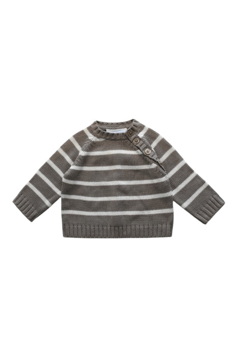 A Grey Knit Sweaters from The Little White Company in size 3-6M for boy. (Front View)