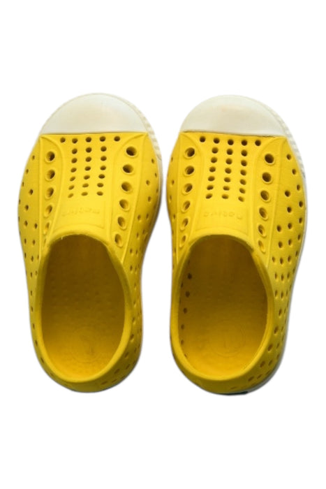 A Yellow Flats from Native Shoes in size 18-24M for neutral. (Front View)