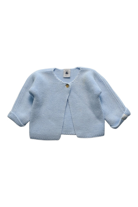 A Blue Cardigans from Petit Bateau in size 3-6M for girl. (Front View)