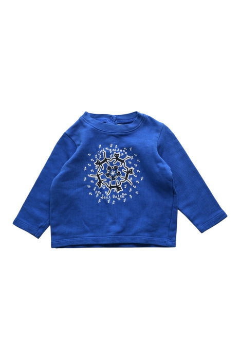 A Blue Sweatshirts from Petit Bateau in size 12-18M for boy. (Front View)