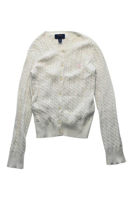 A White Cardigans from Polo Ralph Lauren in size 7Y for girl. (Front View)
