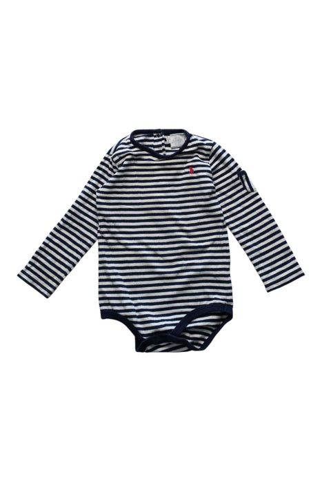 A Navy Long Sleeve Bodysuits from Ralph Lauren in size 6-12M for girl. (Front View)