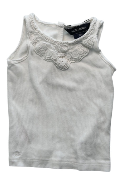 A White Sleeveless Tops from Ralph Lauren in size 6-12M for girl. (Front View)