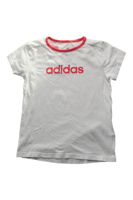A White Short Sleeve T Shirts from Adidas in size 3T for girl. (Front View)