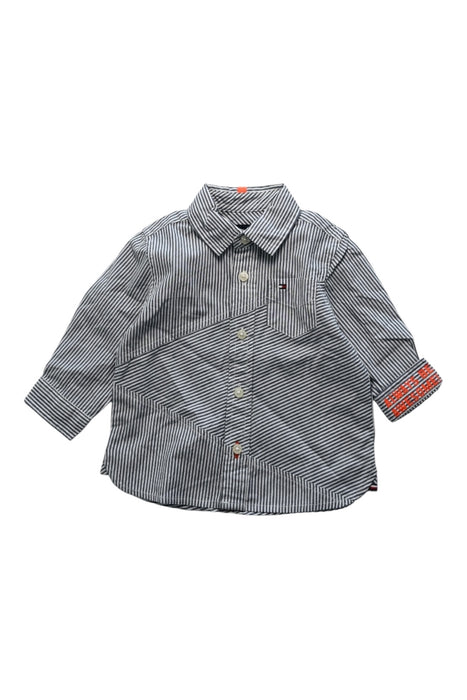 A Blue Long Sleeve Shirts from Tommy Hilfiger in size 6-12M for boy. (Front View)
