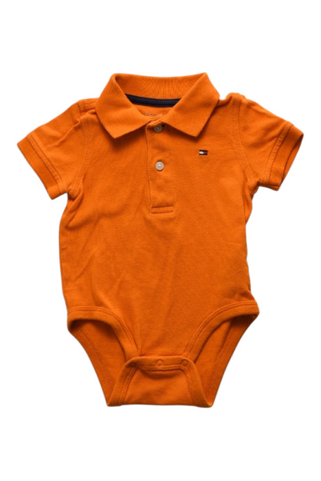 A Orange Short Sleeve Bodysuits from Tommy Hilfiger in size 6-12M for neutral. (Front View)