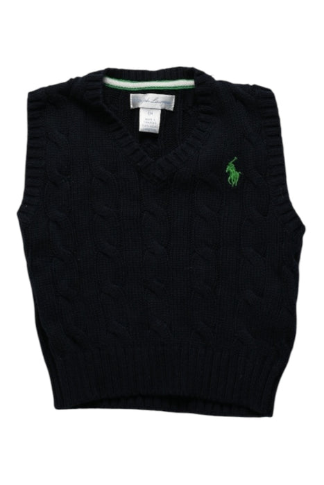 A Navy Sweater Vests from Ralph Lauren in size 6-12M for girl. (Front View)