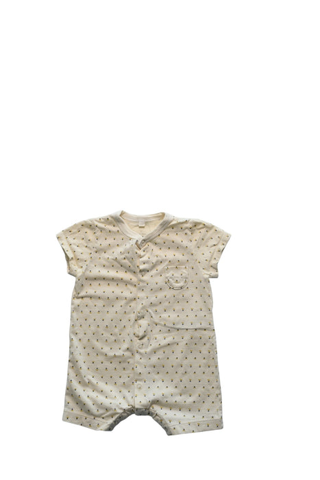 A White Short Sleeve Rompers from Petit Bateau in size 0-3M for neutral. (Front View)