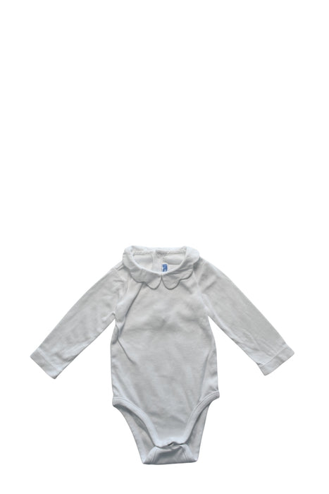 A White Long Sleeve Bodysuits from Jacadi in size 3-6M for girl. (Front View)