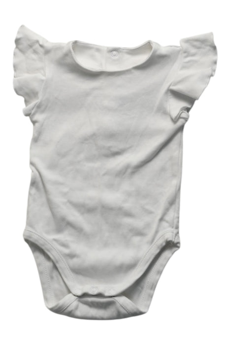 A White Short Sleeve Bodysuits from Jacadi in size 3-6M for girl. (Front View)