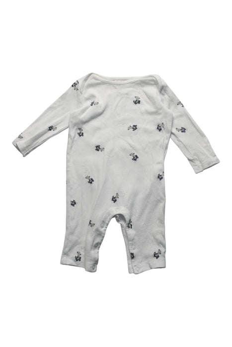 A White Long Sleeve Rompers from The Little White Company in size 3-6M for boy. (Front View)