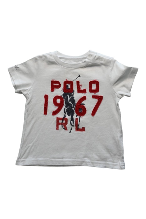 A Red Short Sleeve T Shirts from Ralph Lauren in size 6-12M for boy. (Front View)