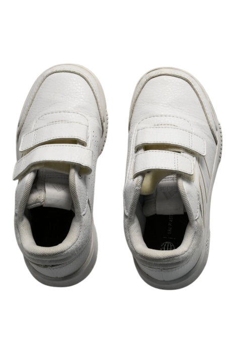 A White Sneakers from Adidas in size 5T for boy. (Front View)