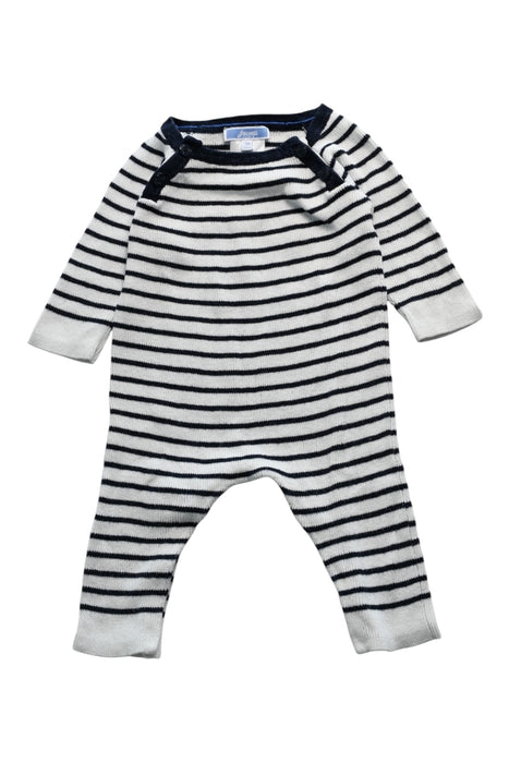 A White Long Sleeve Rompers from Jacadi in size 0-3M for neutral. (Front View)