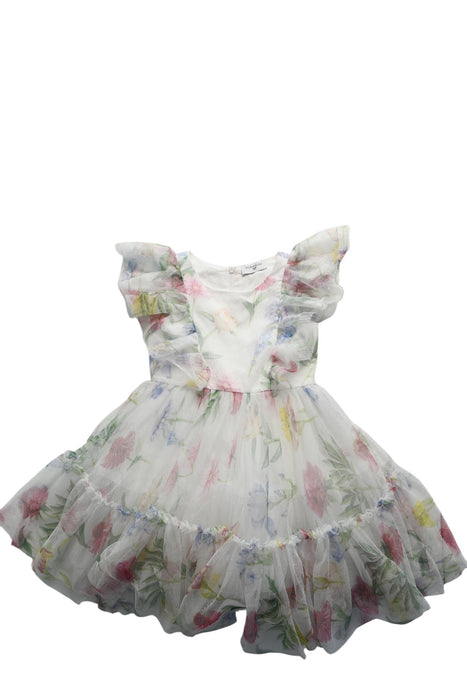 A Multicolour Sleeveless Dresses from Monnalisa in size 4T for girl. (Front View)