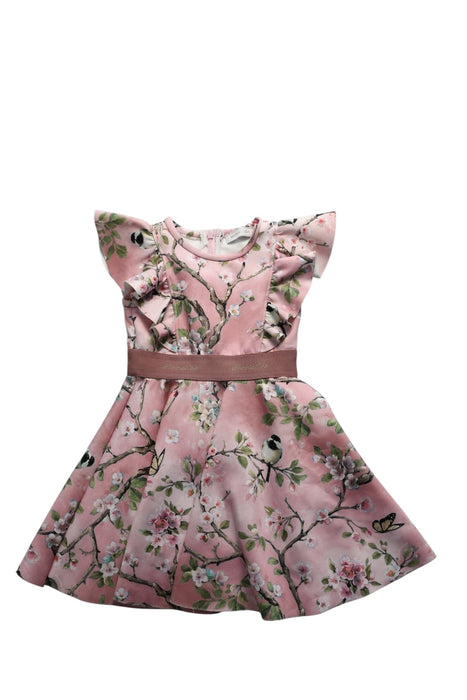 A Pink Sleeveless Dresses from Monnalisa in size 4T for girl. (Front View)