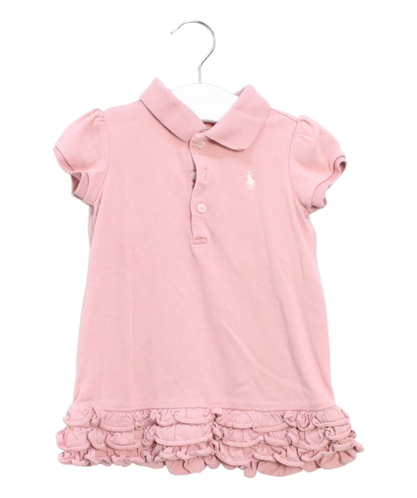 A Pink Short Sleeve Dresses from Ralph Lauren in size 12-18M for girl. (Front View)