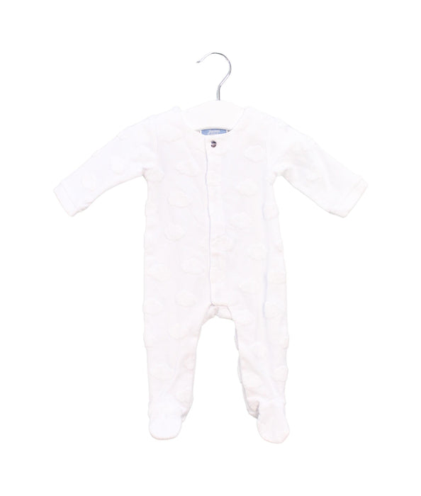 A White Long Sleeve Jumpsuits from Jacadi in size 0-3M for girl. (Front View)