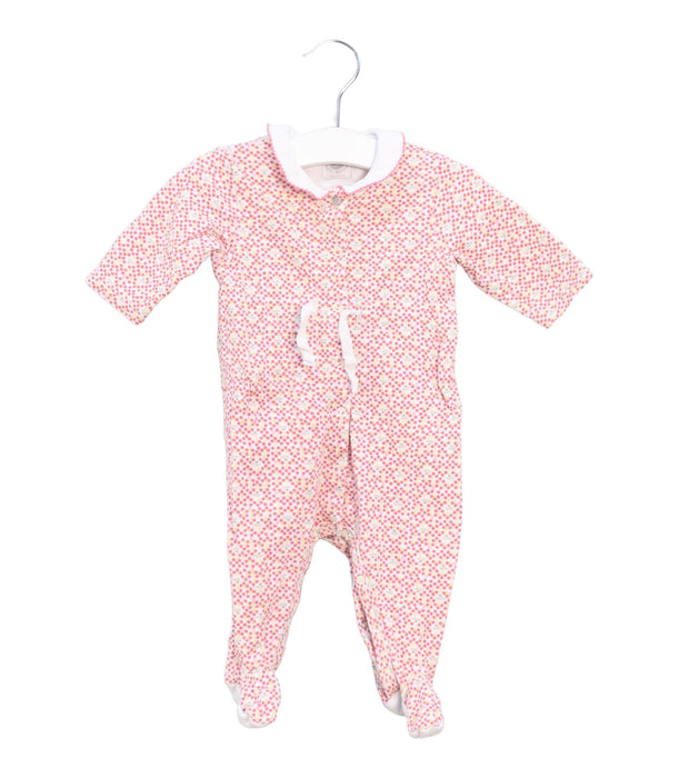 A Pink Long Sleeve Jumpsuits from Petit Bateau in size 0-3M for girl. (Front View)