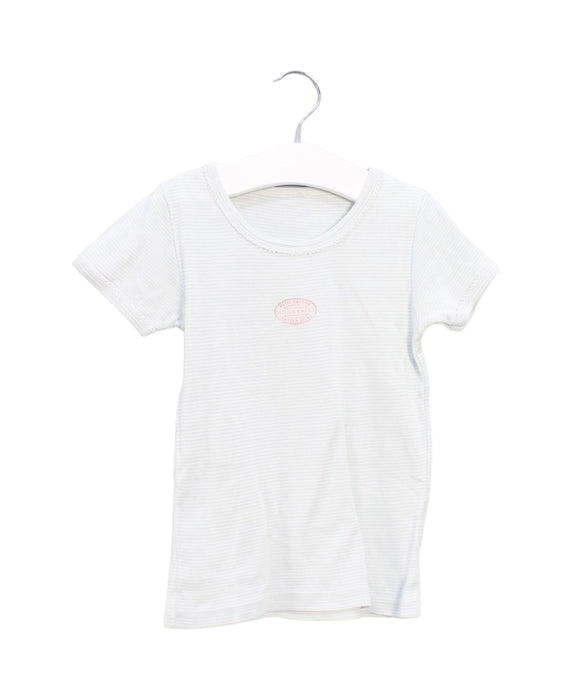 A Green Short Sleeve T Shirts from Petit Bateau in size 4T for girl. (Front View)