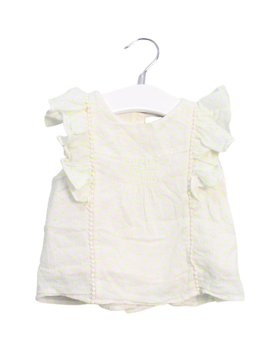 A Yellow Sleeveless Tops from Velveteen in size 12-18M for girl. (Front View)