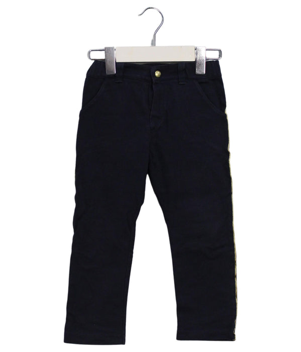 A Navy Casual Pants from Petit Bateau in size 3T for girl. (Front View)