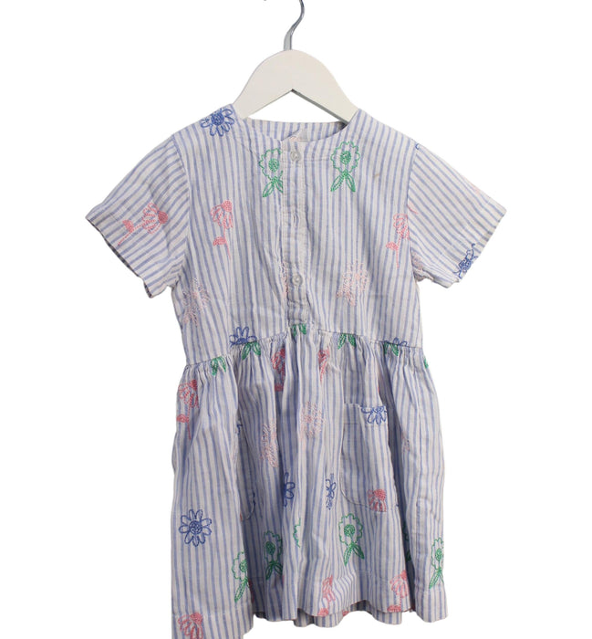 A Blue Short Sleeve Dresses from Seed in size 4T for girl. (Front View)