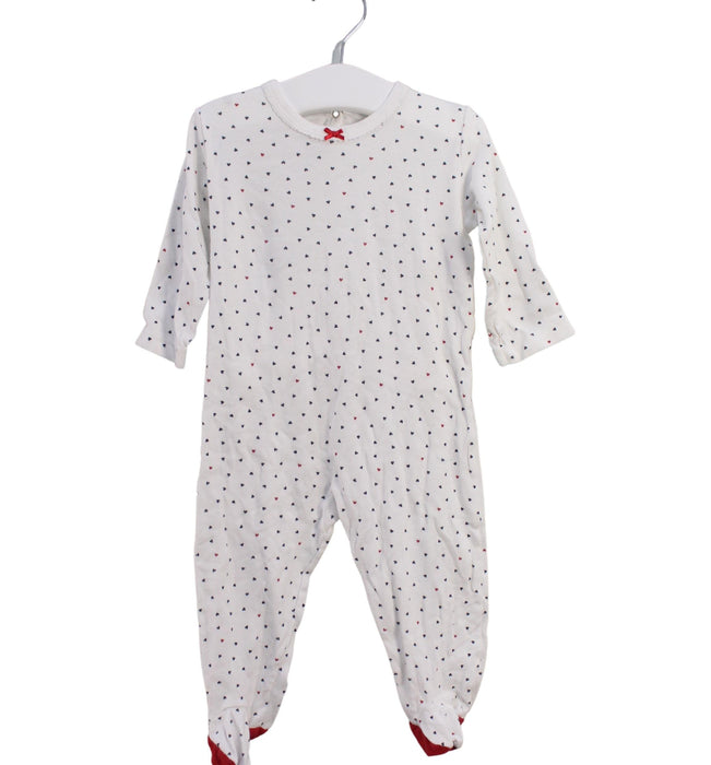 A White Onesies from Petit Bateau in size 6-12M for girl. (Front View)