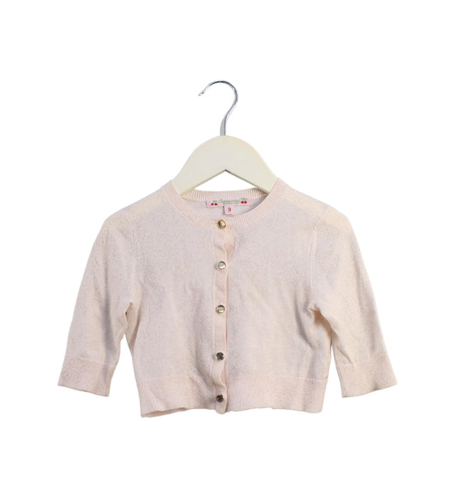 A Pink Cardigans from Bonpoint in size 0-3M for girl. (Front View)