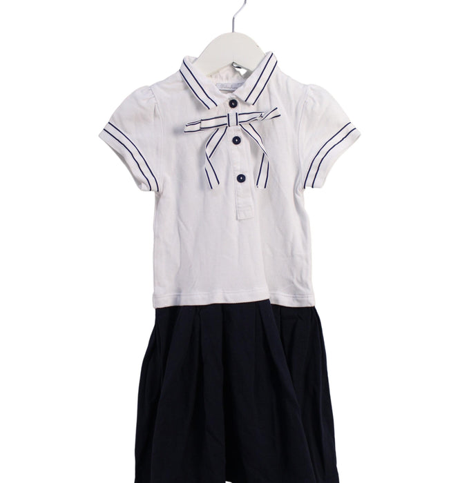 A White Short Sleeve Dresses from Patachou in size 5T for girl. (Front View)