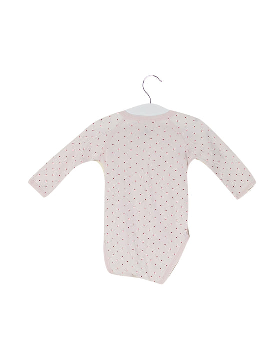 A Pink Long Sleeve Bodysuits from Petit Bateau in size 0-3M for girl. (Back View)
