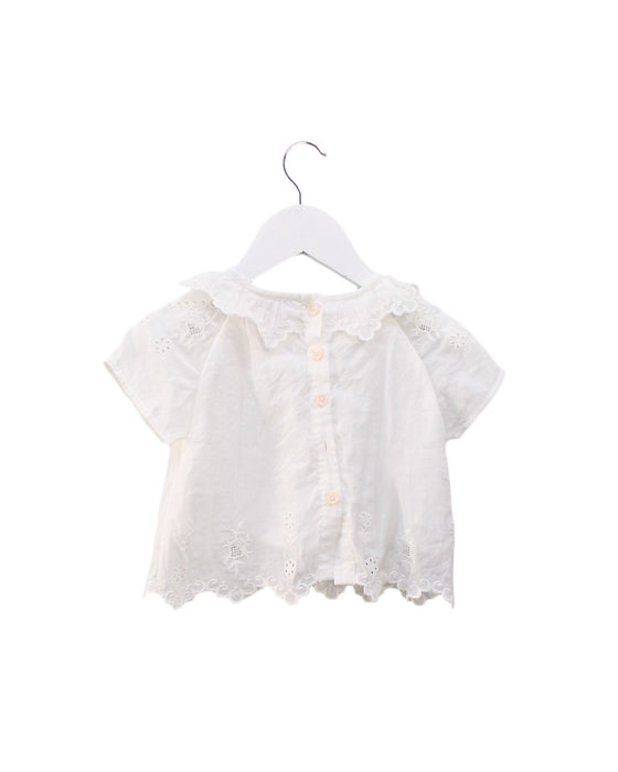 A White Short Sleeve Tops from Louise Misha in size 6-12M for girl. (Back View)